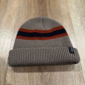 Brixton Striped Knit Beanie - Brown/Orange/Dark Navy, Men’s